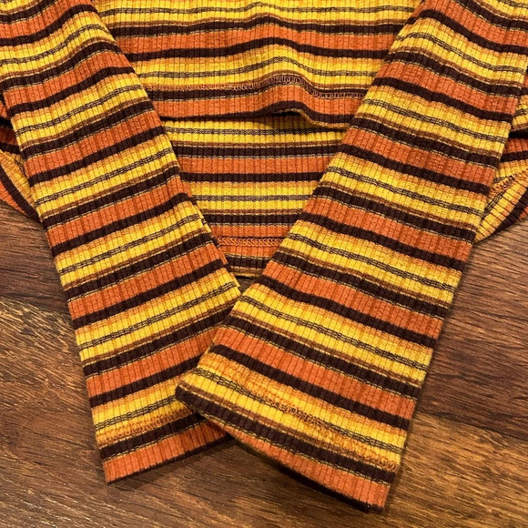 Free People Cape Cod Cowl-Neck Striped Thermal Long Sleeve Size Small - Picture 6 of 8